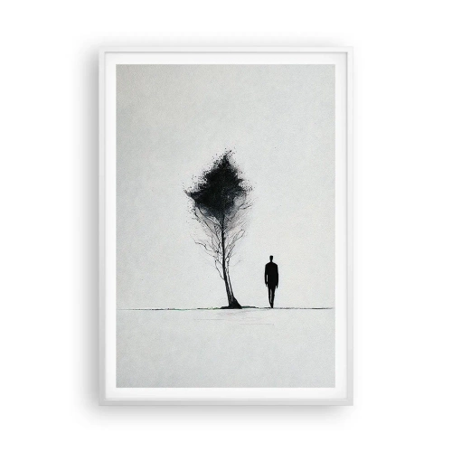 Plakat w białej ramie - Wszyscy wędrujemy - 70x100 cm