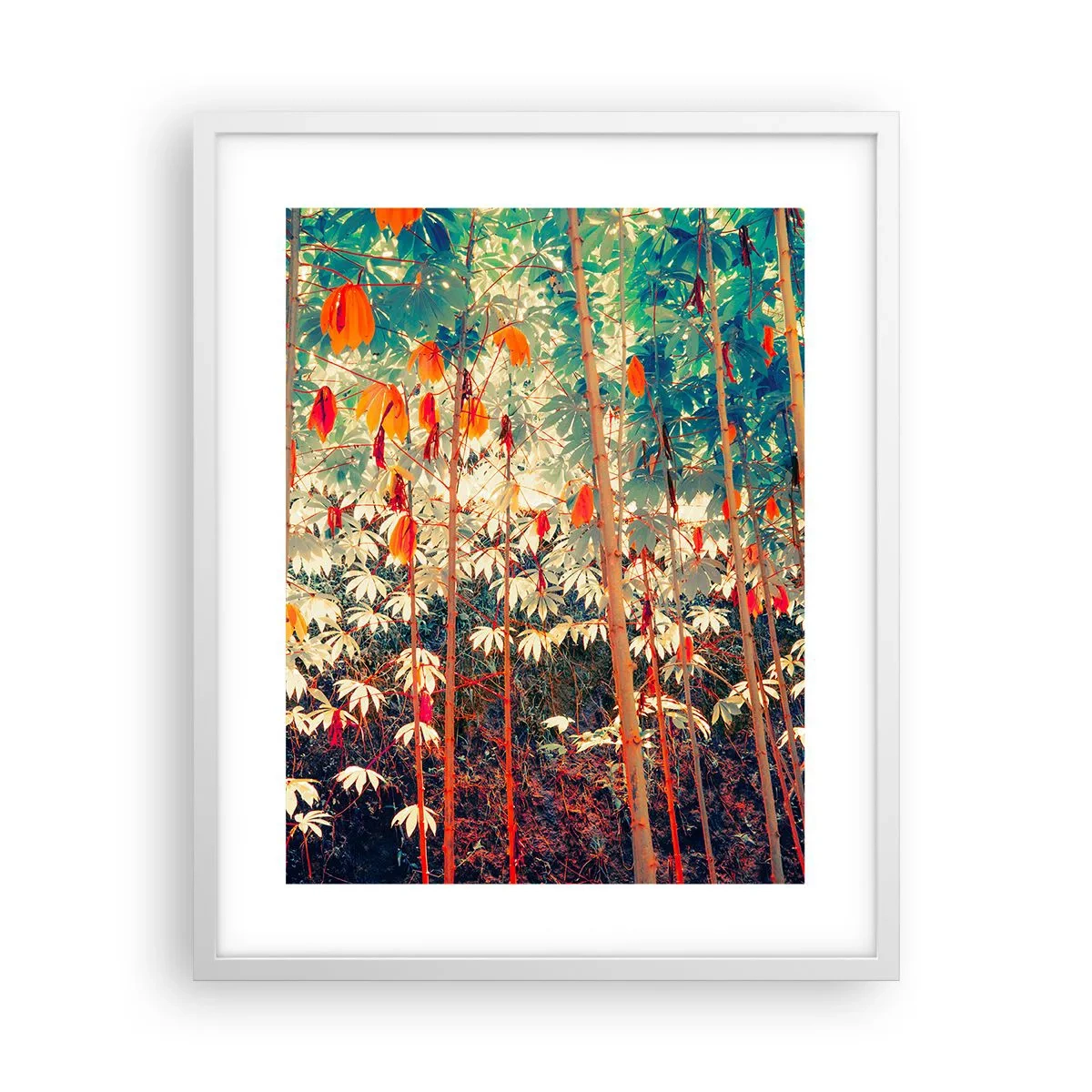 Plakat w białej ramie - Tajemne życie liści - 40x50 cm