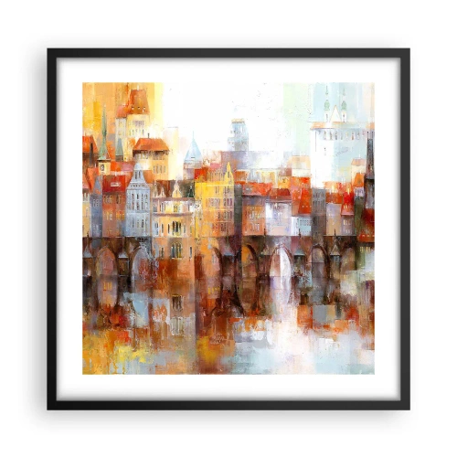 Plakat w czarnej ramie - Pod mostem też pięknie - 50x50 cm