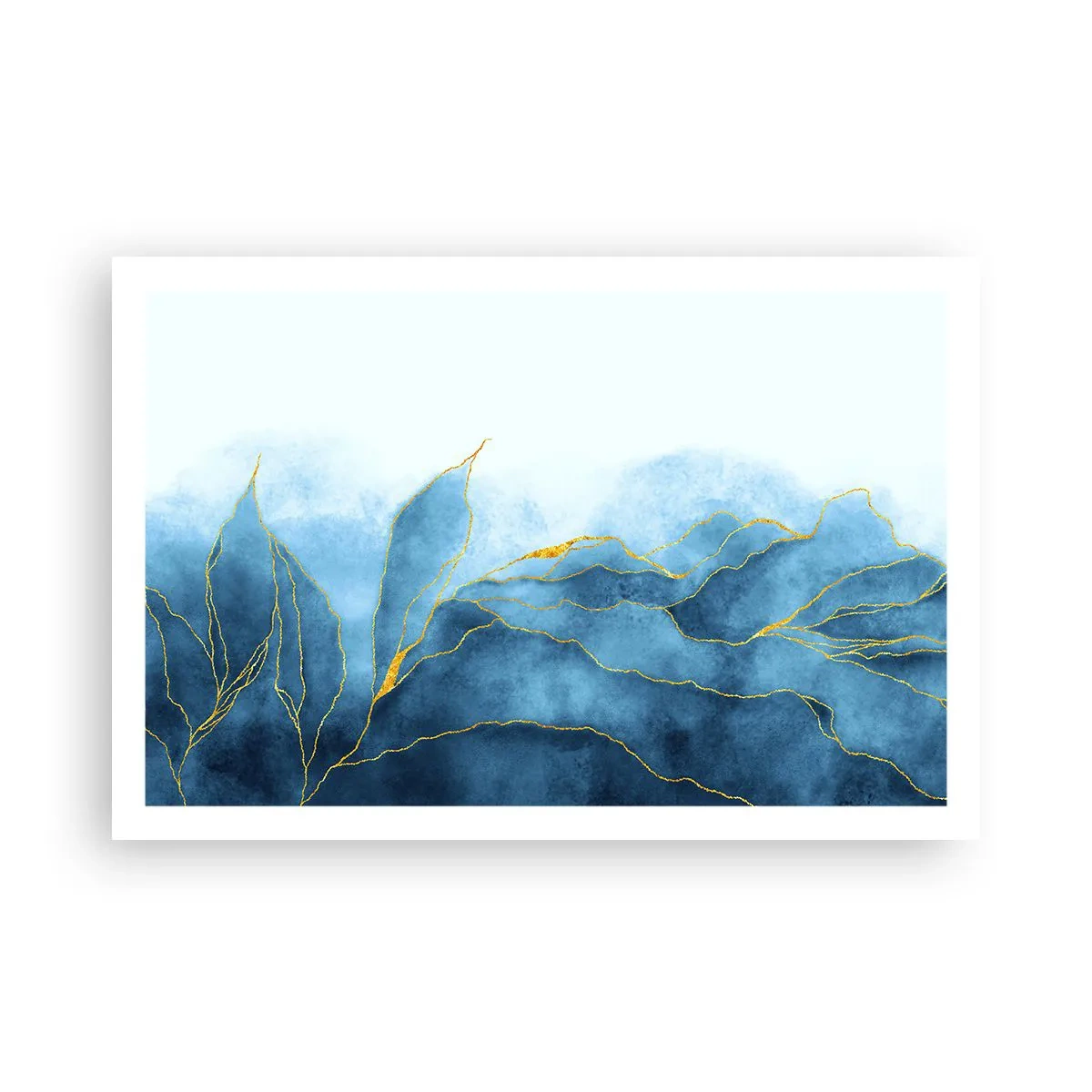 Plakat - Błękit w złocie - 91x61 cm