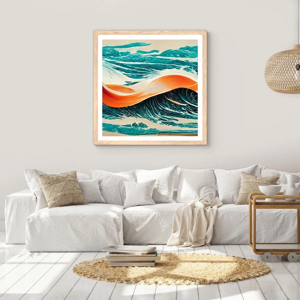 Plakat w ramie jasny dąb - Sen surfera - 60x60 cm