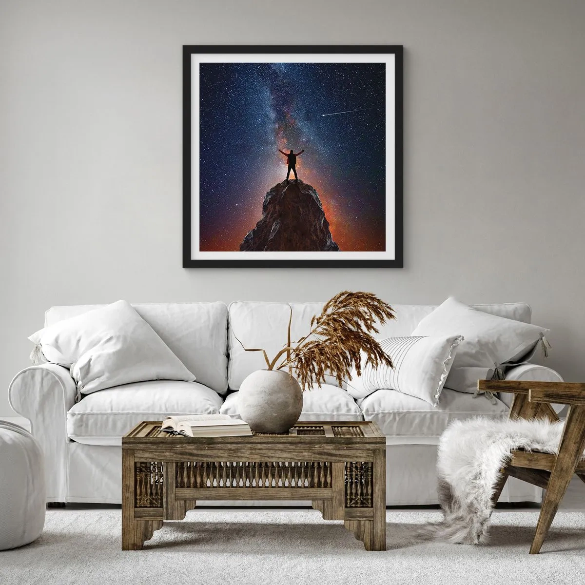 Plakat w czarnej ramie - Moc jest ze mną! - 30x30 cm
