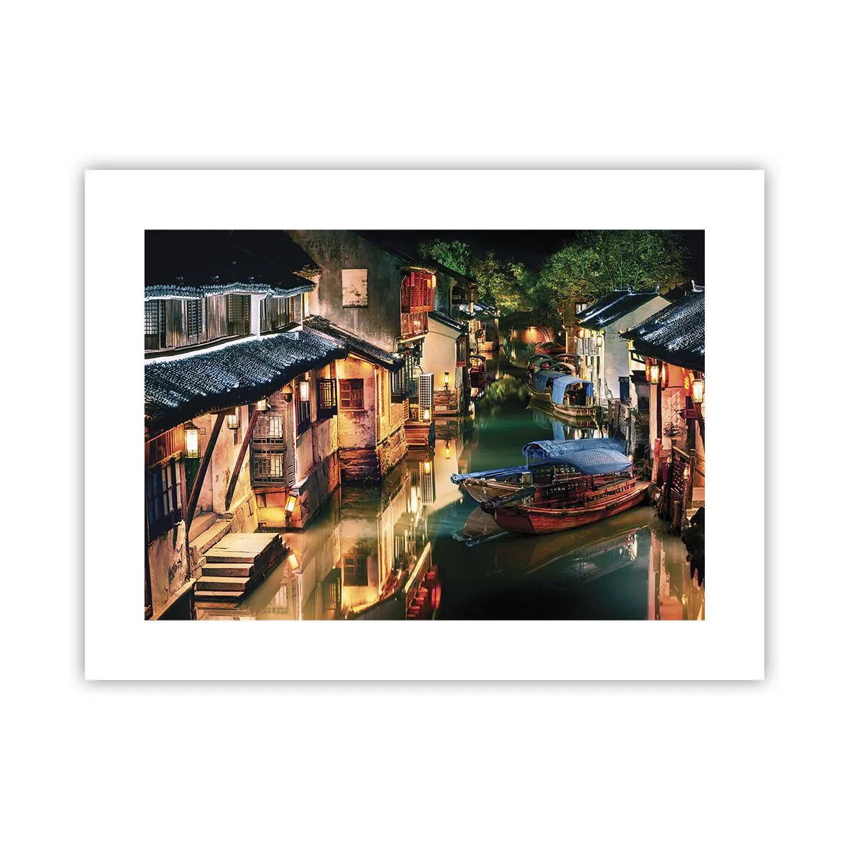 Plakat - Wieczór na chińskiej ulicy - 40x30 cm