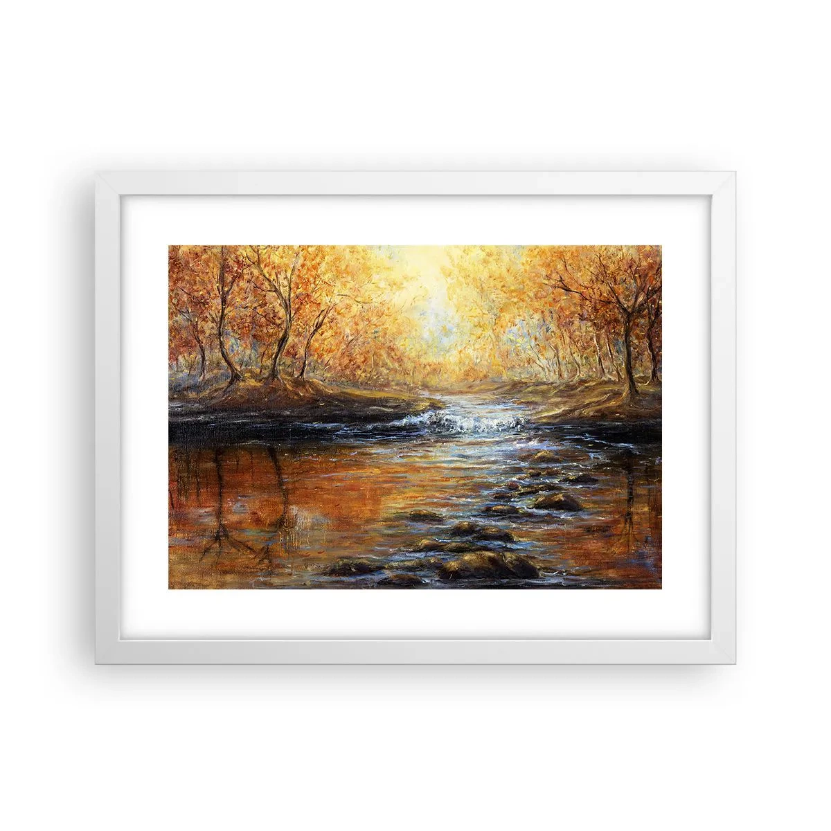 Plakat w białej ramie - Złoty potok - 40x30 cm