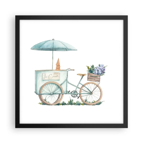 Plakat w czarnej ramie - Słodkie wspomnienie lata - 40x40 cm
