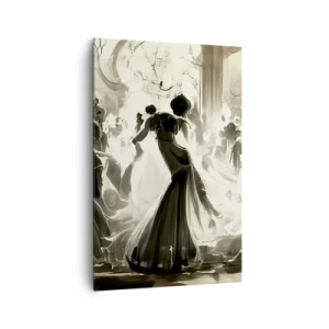 Obraz na płótnie - Bal w stylu retro w tonacji czarno-białej - 80x120cm - Wielka maskarada - Nowoczesna dekoracja ścienna do salonu i sypialni ARTTOR