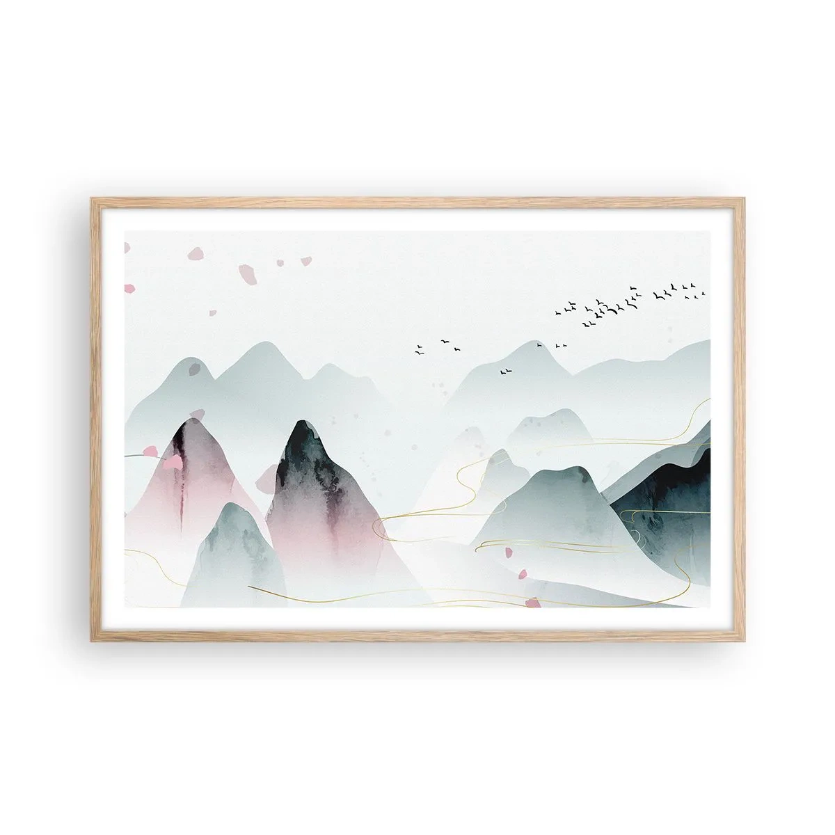 Plakat w ramie jasny dąb - Ponad szczytami - 91x61 cm
