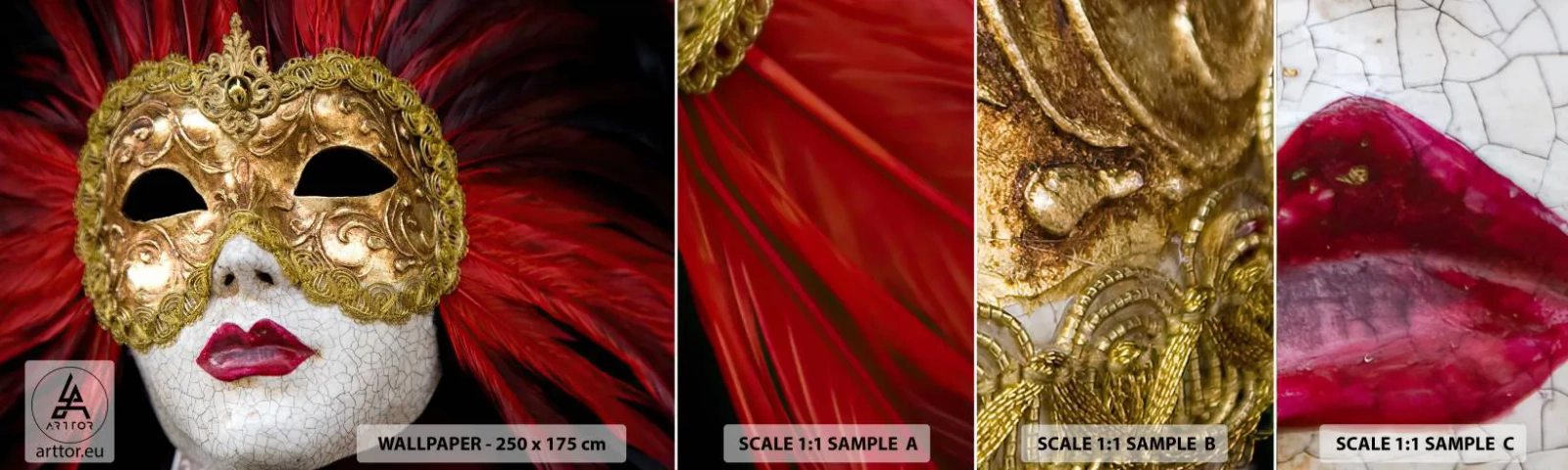 Fototapeta Próbka Standard Eco - Obietnica karnawałowej przygody - Maska Wenecka, Sztuka, Wenecja - 100x30 cm