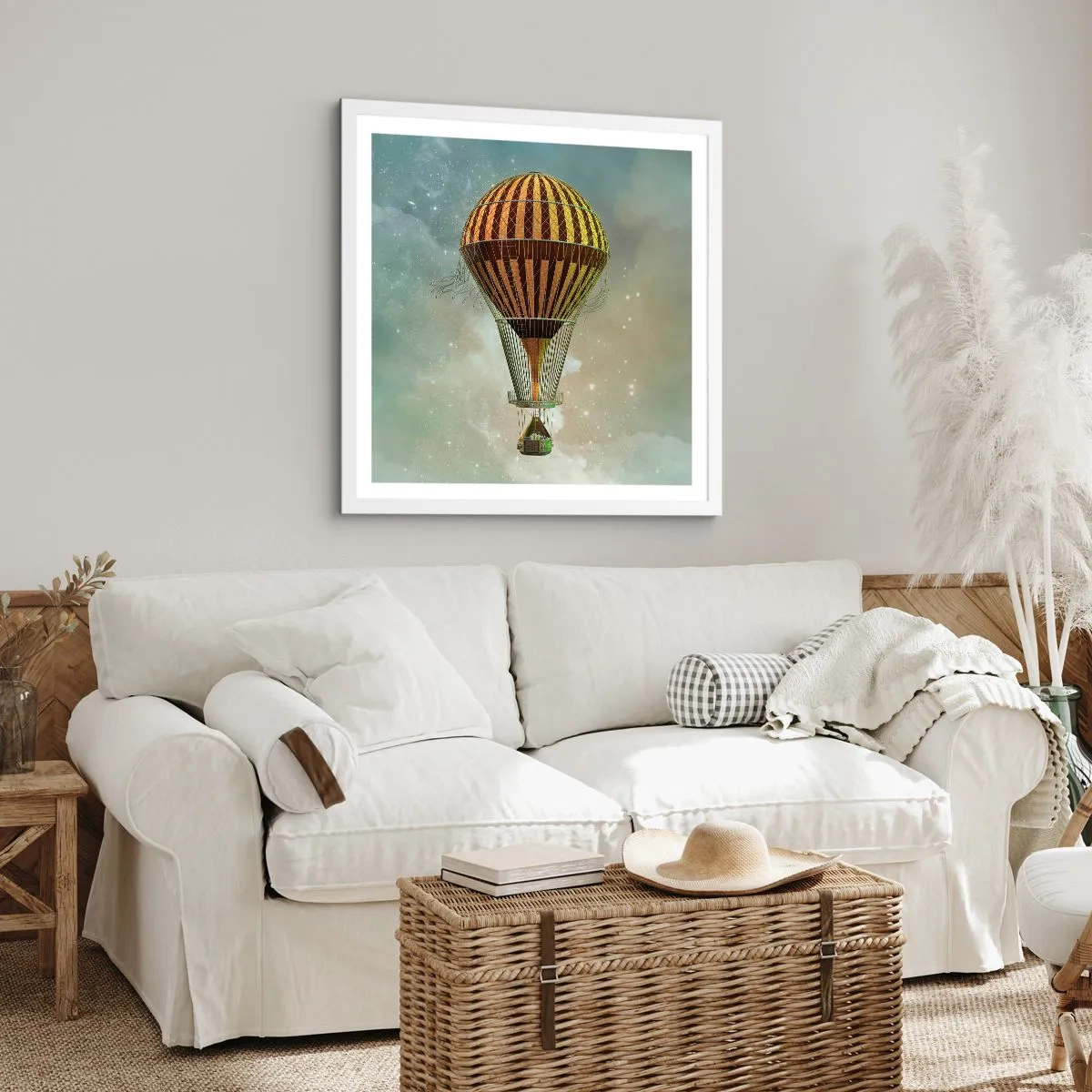 Plakat w białej ramie - Pionierskie loty - 60x60 cm