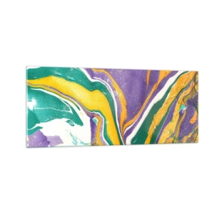Obraz na szkle - Fale barw - 100x40 cm