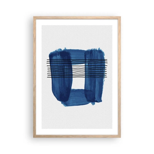 Plakat w ramie jasny dąb - Niebiesko-czarna kompozycja - 50x70 cm