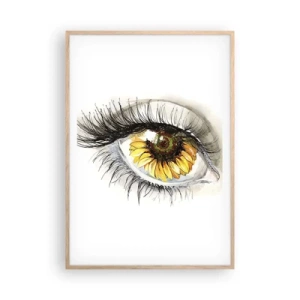 Plakat w ramie jasny dąb - Spojrzenie gorące jak lato - 70x100 cm