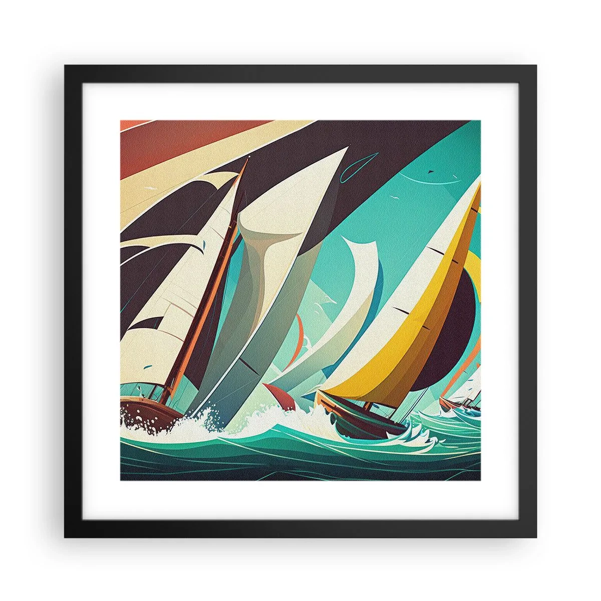 Plakat w czarnej ramie - Z żywiołami za pan brat - 40x40 cm