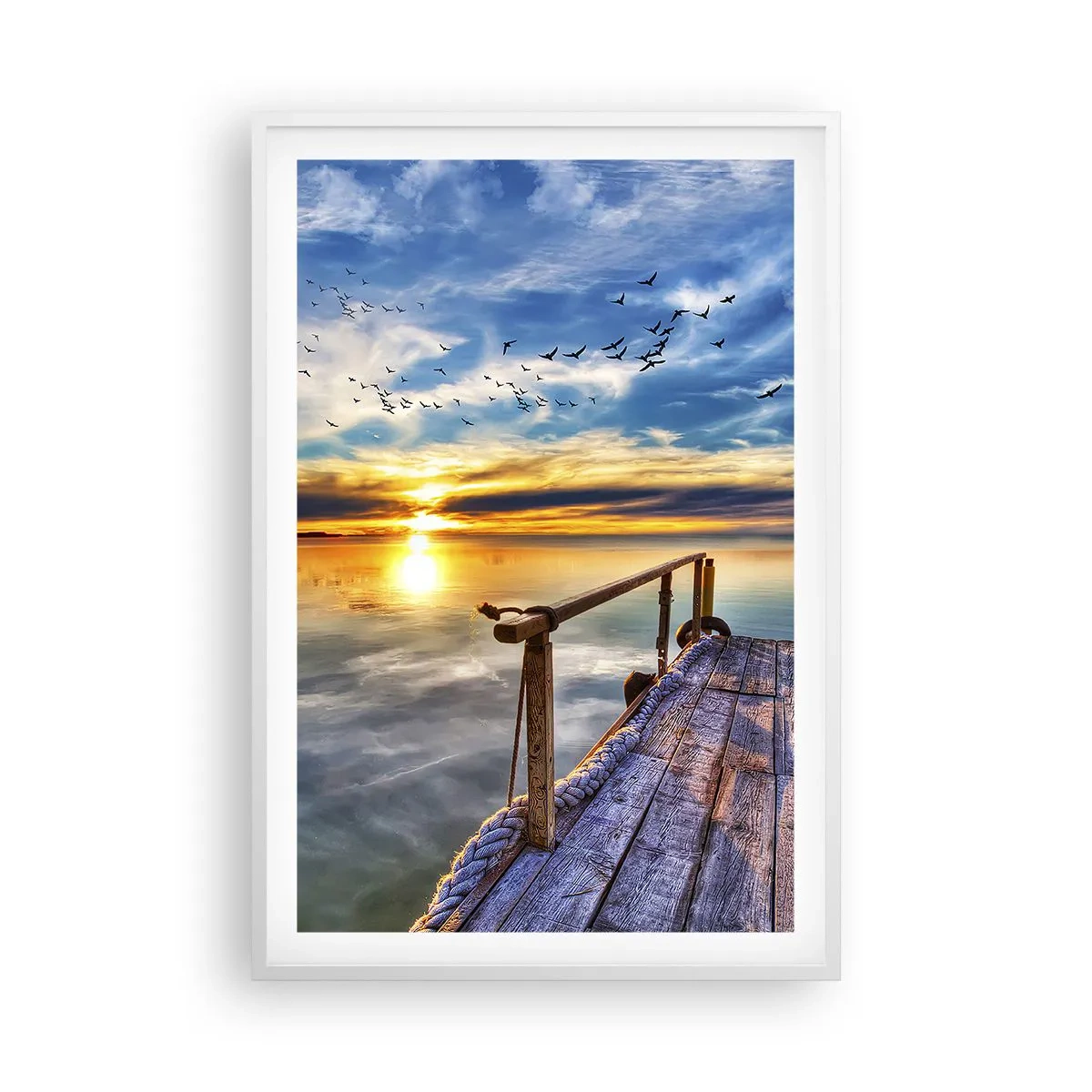 Plakat w białej ramie - Wiatr idzie na spoczynek - 61x91 cm
