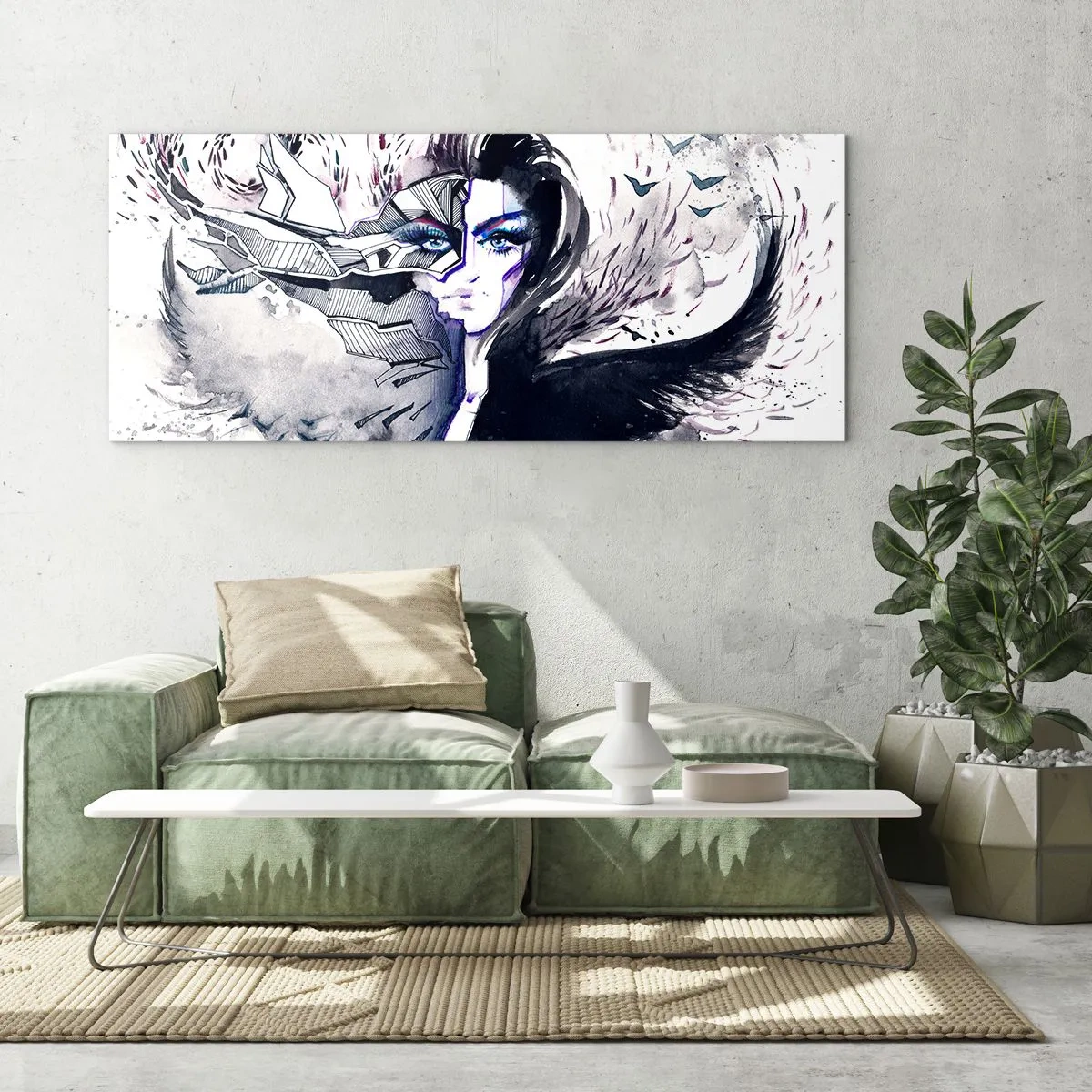 Obraz na szkle - Demoniczna i piękna - 100x40 cm