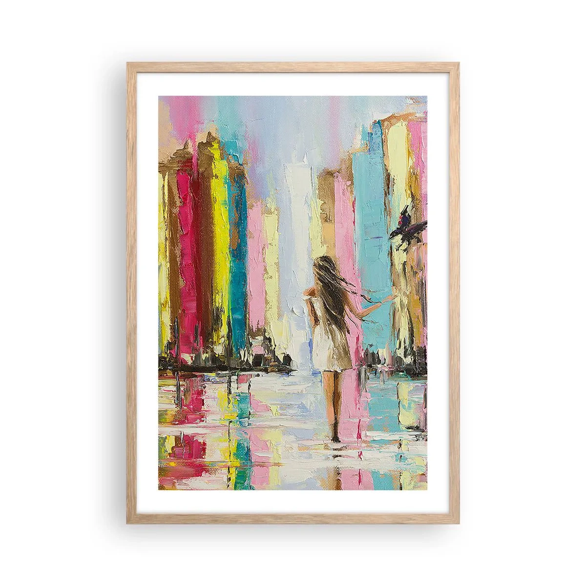 Plakat w ramie jasny dąb - Idż za mną - 50x70 cm