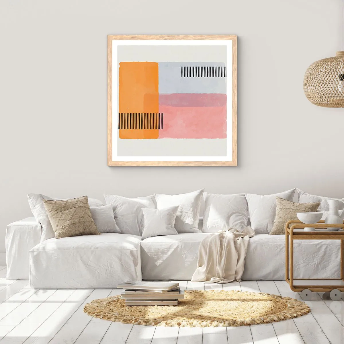 Plakat w ramie jasny dąb - Z kąta w kąt - 50x50 cm