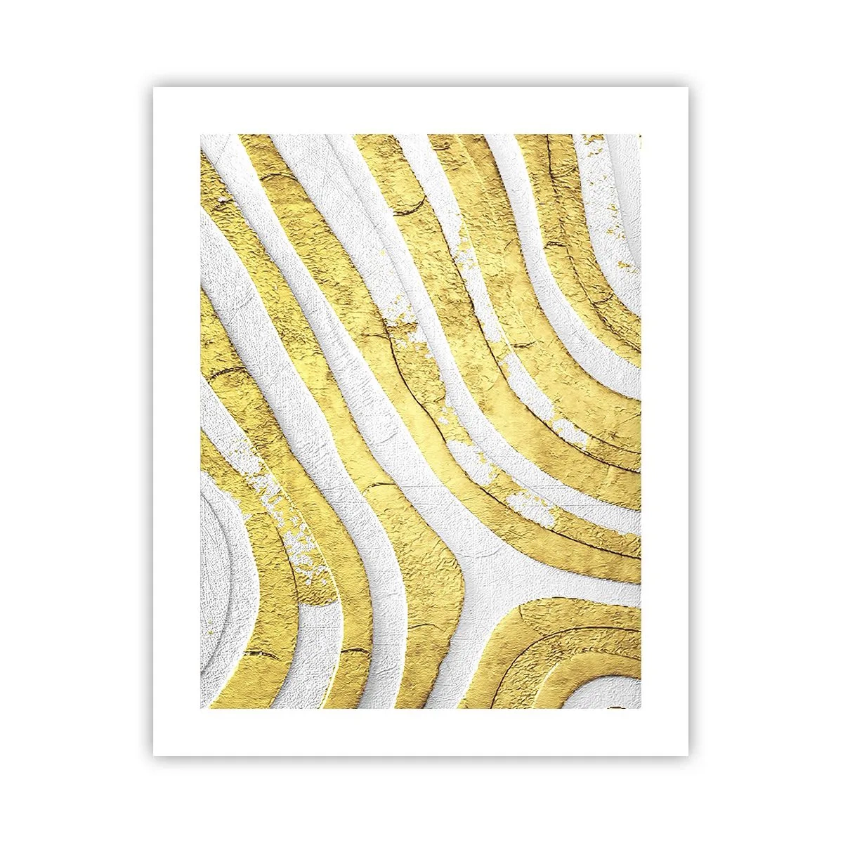 Plakat - Kompozycja w bieli i złocie - 40x50 cm