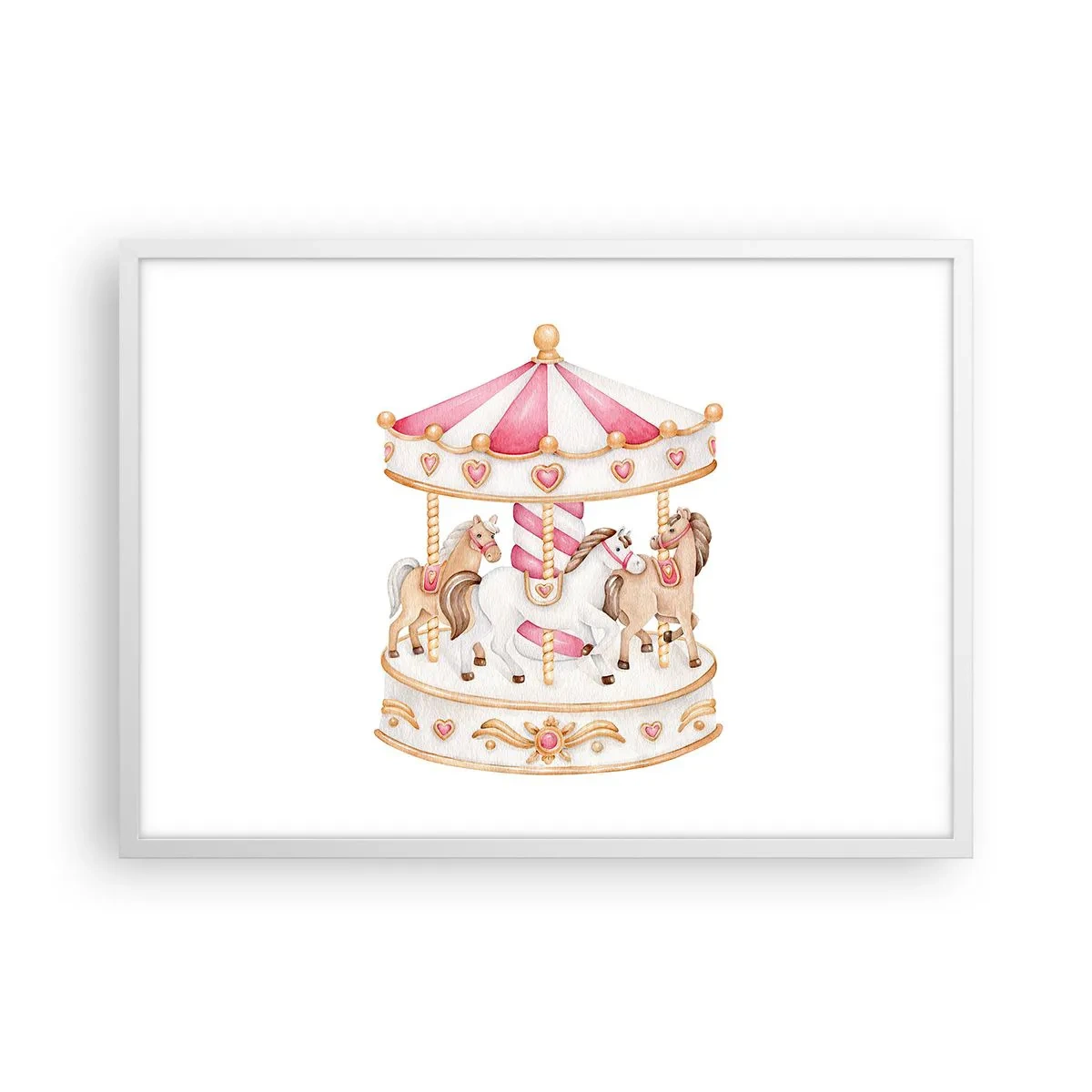 Plakat w białej ramie - Słodki świat dzieciństwa - 70x50 cm