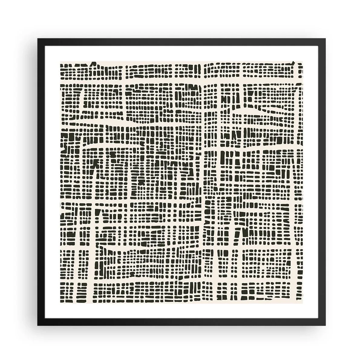 Plakat w czarnej ramie - Kompozycja utkana - 60x60 cm