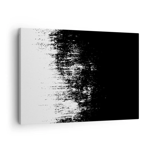Obraz na płótnie - Minimalistyczna abstrakcja w czerni i bieli - 70x50cm - I zwycięzcą jest… - Nowoczesna dekoracja ścienna do salonu i sypialni ARTTOR
