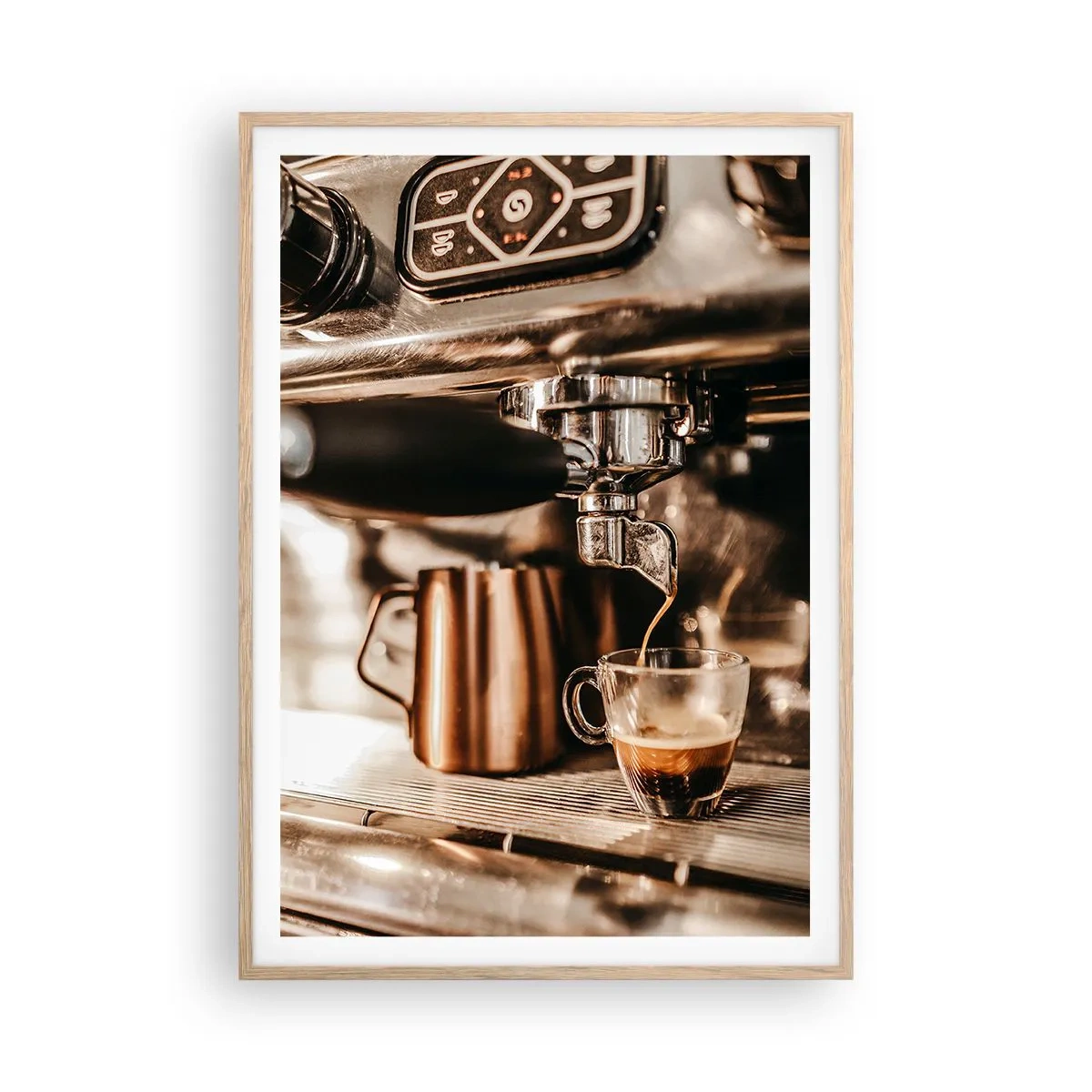 Plakat w ramie jasny dąb - Blask kawy - 70x100 cm