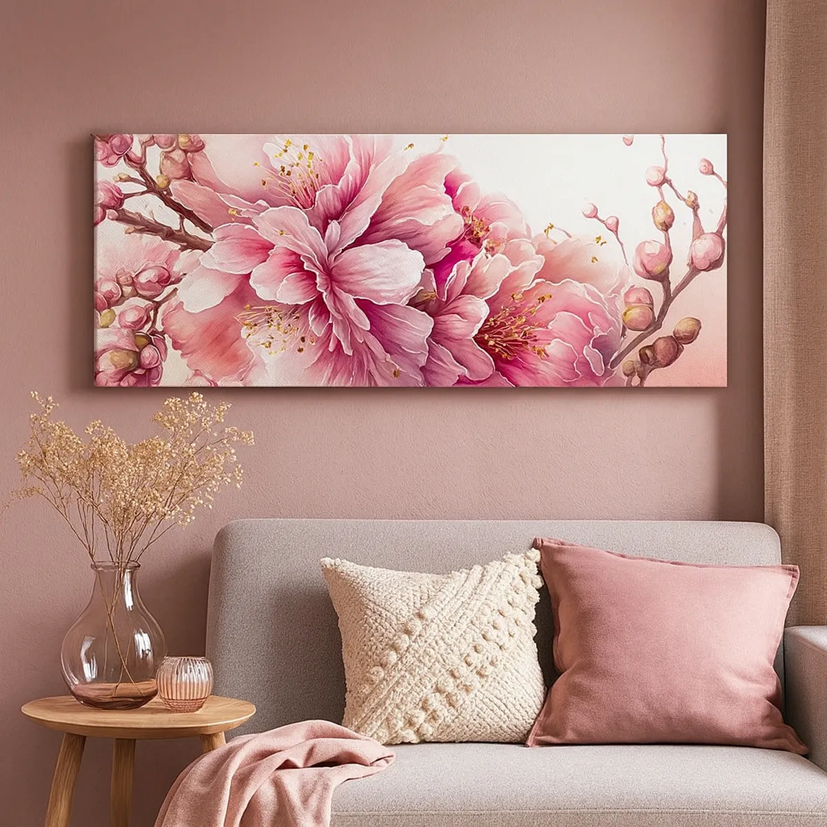 Obraz na płótnie - Kwiat kwitnącej wiśni - 30x30 cm