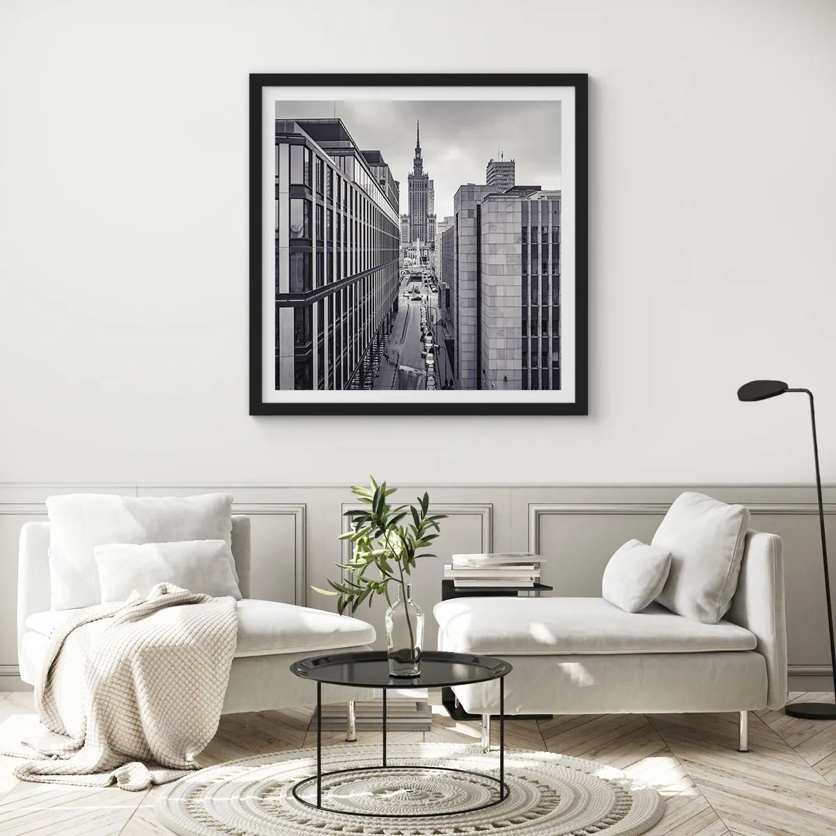 Plakat w czarnej ramie - Warszawska dolina - 50x50 cm