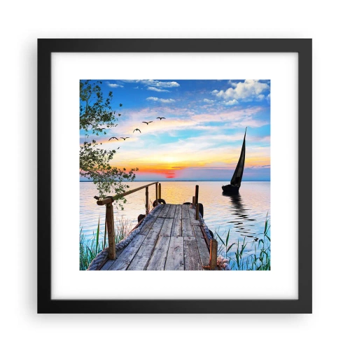 Plakat w czarnej ramie - Dobry wieczór - 30x30 cm