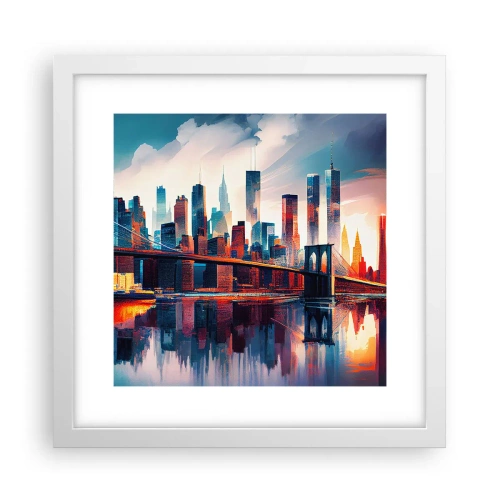 Plakat w białej ramie - Zjawiskowy Nowy Jork - 30x30 cm