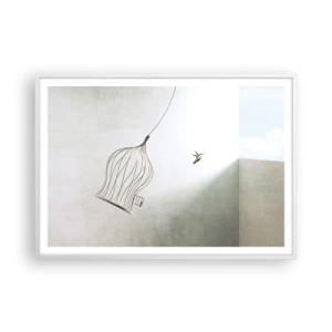 Plakat w białej ramie - W swoim żywiole - 100x70 cm