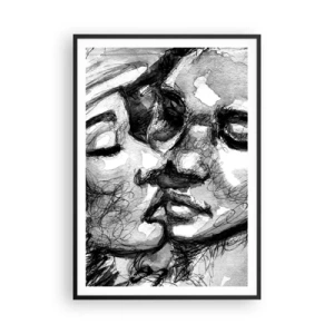 Plakat w czarnej ramie - Czuła chwila - 70x100 cm