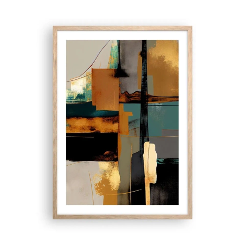 Plakat w ramie jasny dąb - Abstrakcja – światło i cień - 50x70 cm