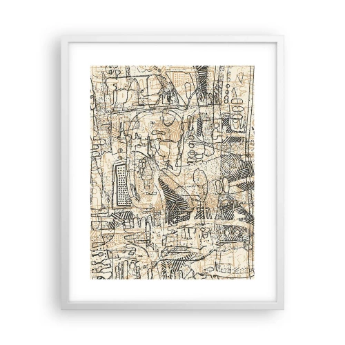 Plakat w białej ramie - Czeka na rozszyfrowanie - 40x50 cm