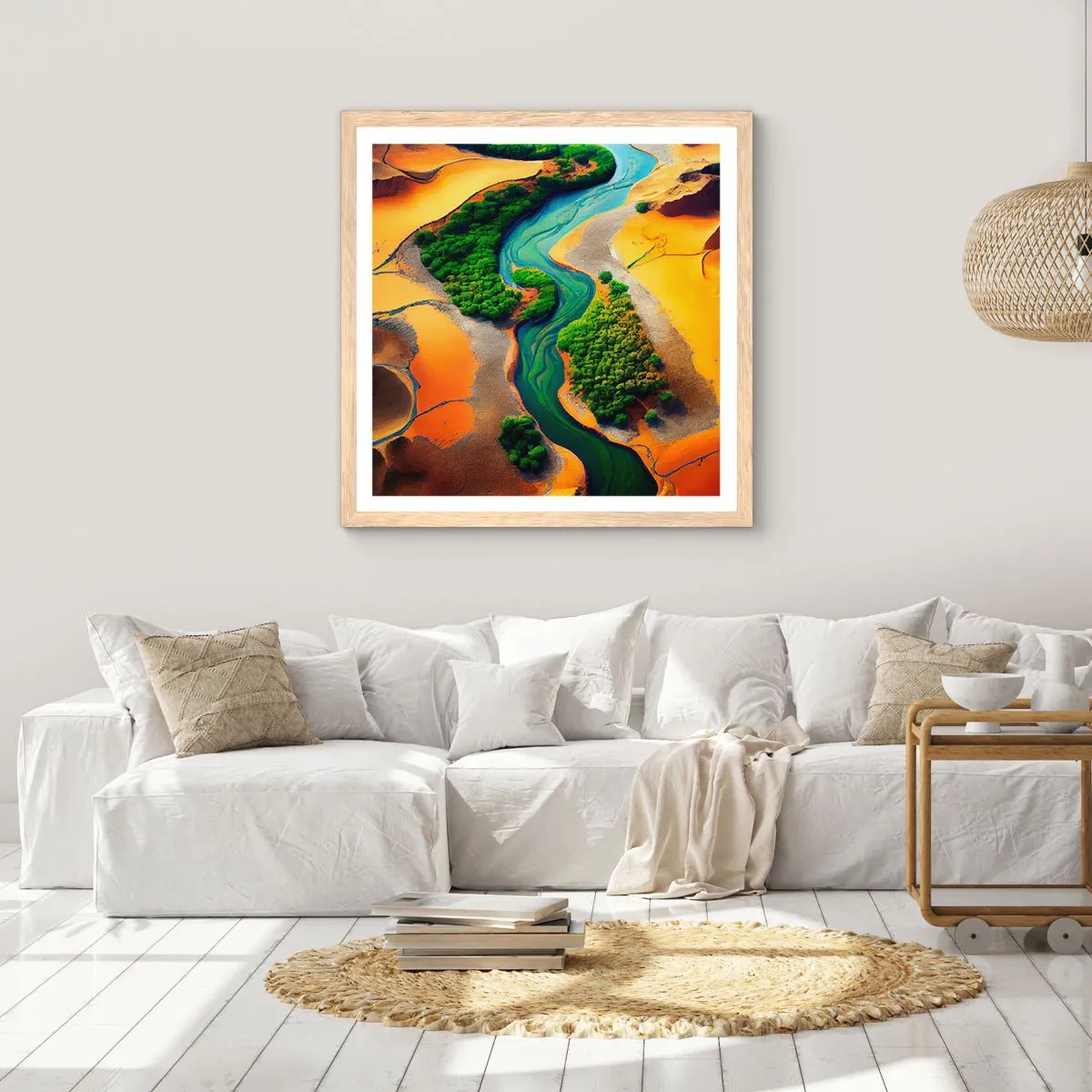 Plakat w ramie jasny dąb - Życiodajna rzeka - 50x50 cm