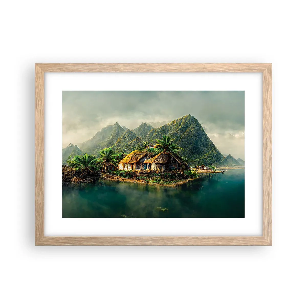 Plakat w ramie jasny dąb - Tropikalny raj - 40x30 cm