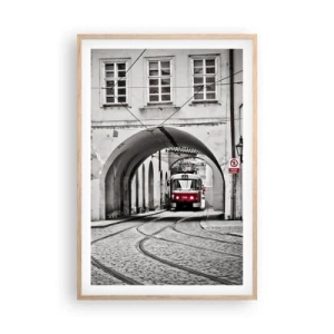 Plakat w ramie jasny dąb - Przez miejski labirynt - 61x91 cm