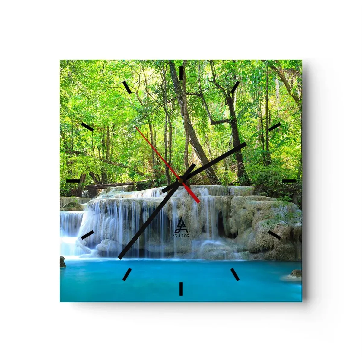 Zegar ścienny - Utonąć w turkusie i w zieleni - 40x40 cm