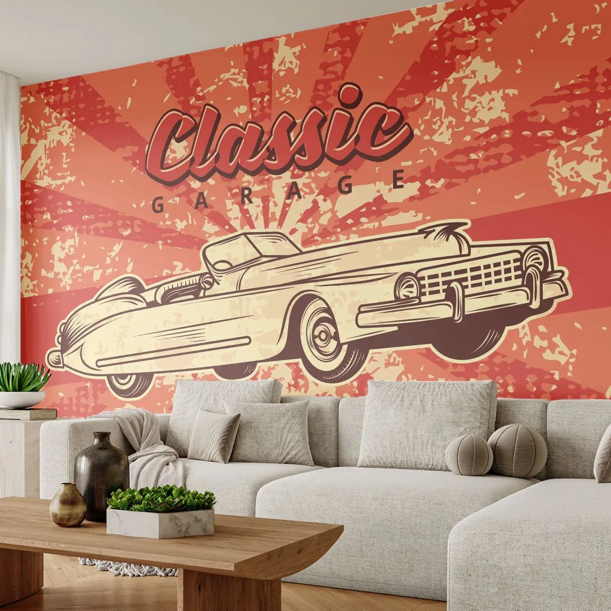 Fototapeta Standard Eco - A w radiu Elvis - Samochód, Kabriolet, Podróże - 400x280 cm