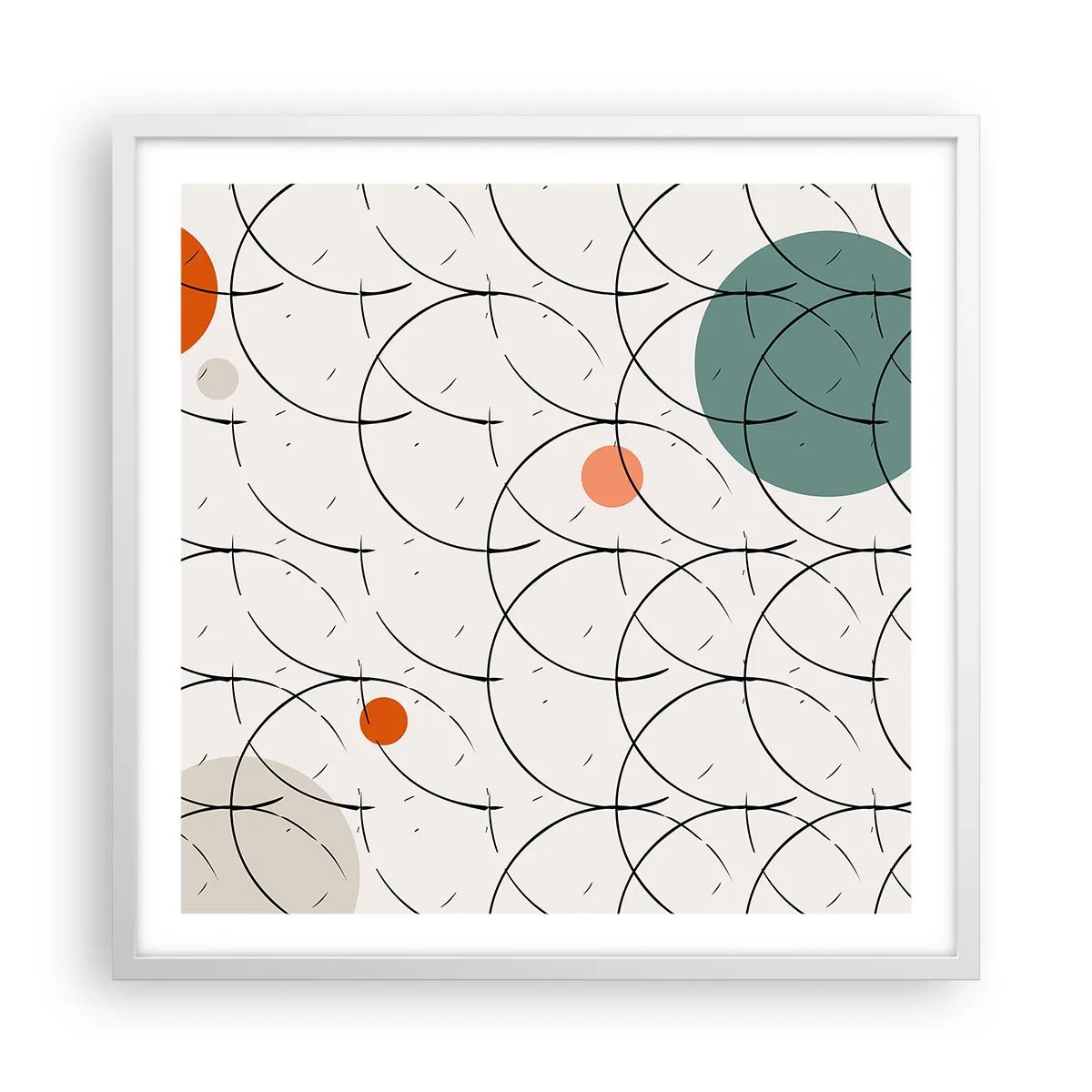 Plakat w białej ramie - W pop-artowym duchu - 60x60 cm