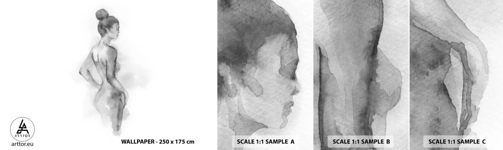 Fototapeta Próbka Samoprzylepna Deluxe Sticker - Piękna jak malowanie - Kobieta, Ciało, Grafika - 100x30 cm