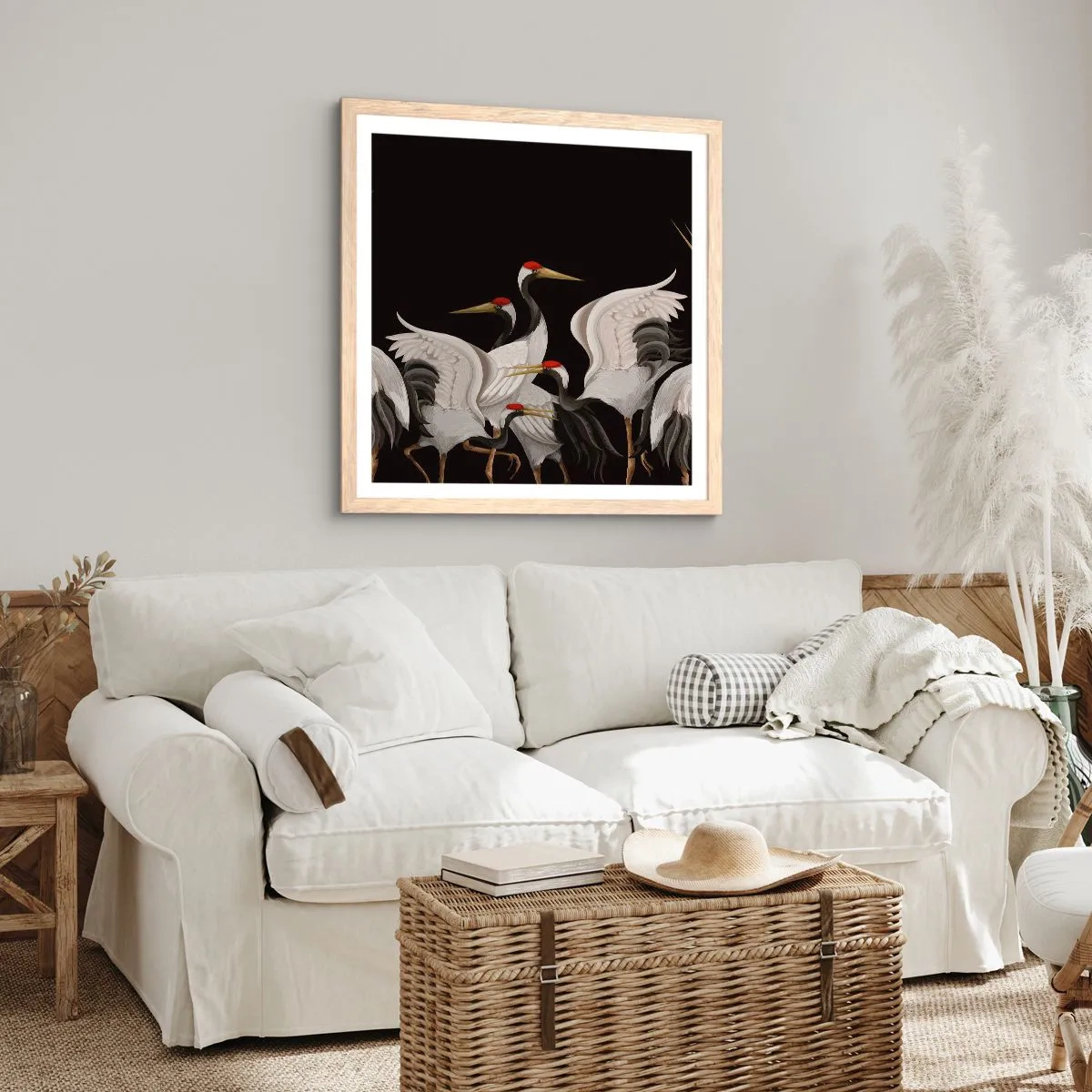 Plakat w ramie jasny dąb - Ptasie sprawy - 30x30 cm