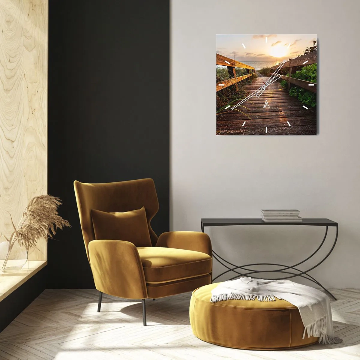 Zegar ścienny - I wprost nad brzeg - 40x40 cm