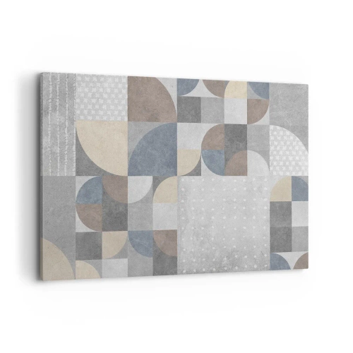 Obraz na płótnie - Geometryczny wzór w pastelowych odcieniach - 120x80cm - Ceramiczna fantazja - Nowoczesna dekoracja ścienna do salonu, kuchni i sypialni ARTTOR