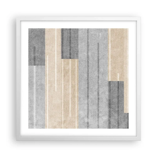 Plakat w białej ramie - Kompozycja: trzymać pion - 50x50 cm