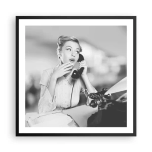 Plakat w czarnej ramie - Halo, tu lata 50. - 60x60 cm