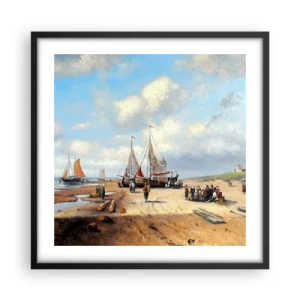 Plakat w czarnej ramie - Po udanym połowie - 50x50 cm