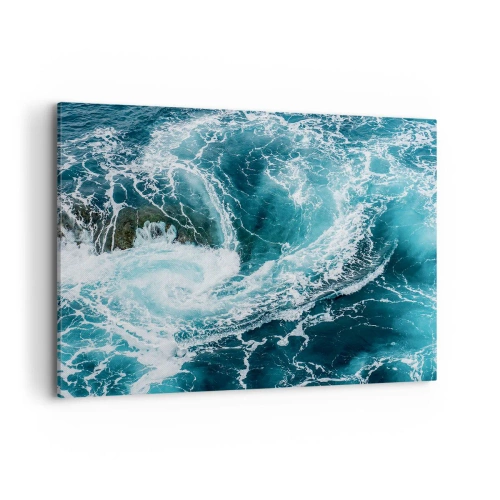 Obraz na płótnie - Dynamiczny wir wodny na oceanie - 120x80cm - Wrota do wnętrza Ziemi - Nowoczesna dekoracja ścienna do salonu, kuchni i sypialni ARTTOR