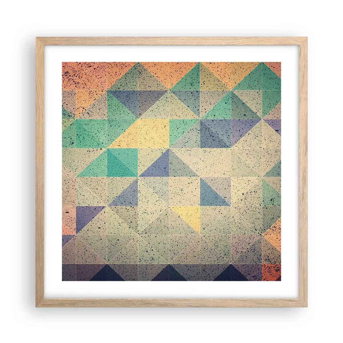 Plakat w ramie jasny dąb - Republika trójkątów - 50x50 cm