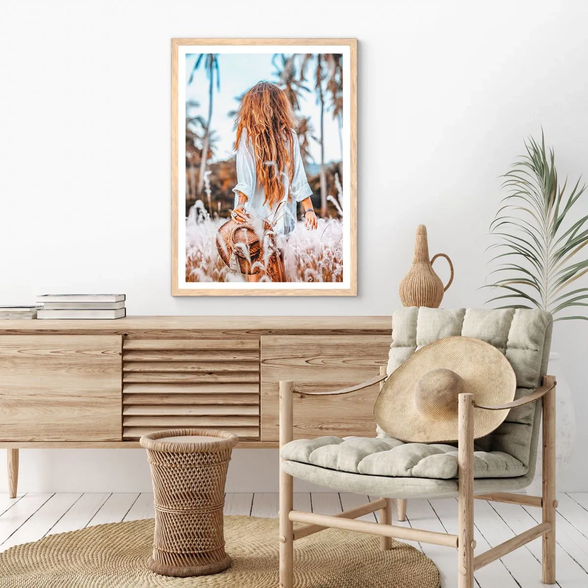 Plakat w ramie jasny dąb - Zrodzona z puchu traw - 70x100 cm